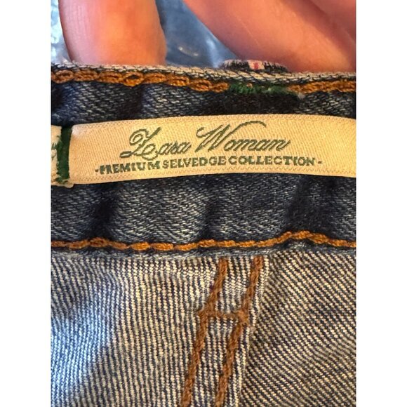 Zara Woman Shorts Women 4 Blue Premium Selvedge Denim Distressed Jean Shorts - Picture 7 of 10